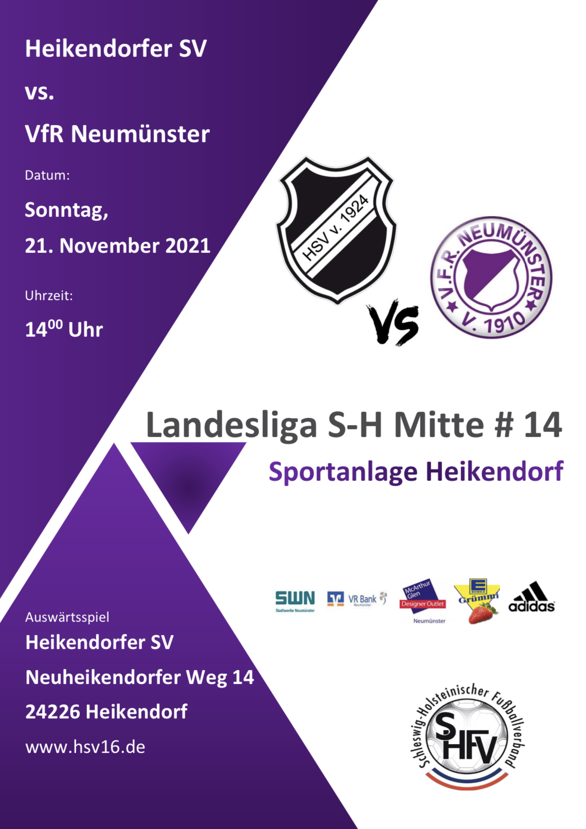 14. Spieltag - Heikendorfer SV vs. VfR NMS Liga